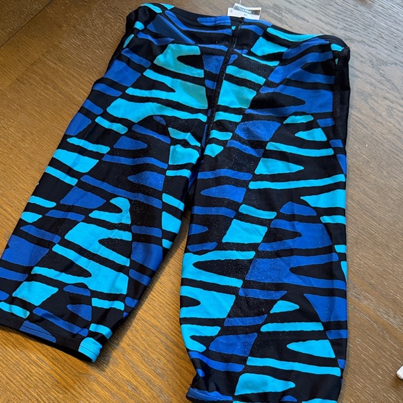 Speedo Black Swim Shorts with Blue Stripes - Picture 5 of 8